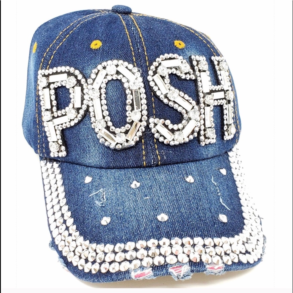 🧢POSH Cap Blinged Lettering and brim trimmings‼️